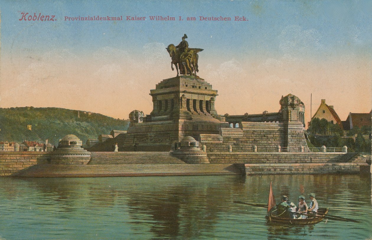 Monument for kejser Wilhelm I, Koblenz. Postkort sendt i 1913. af German Photographer
