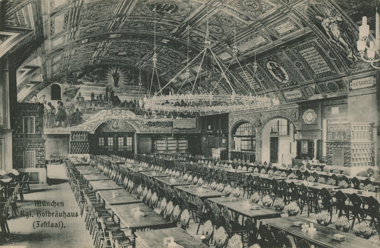 München, Hofbrauhaus. Postkort sendt den 11. marts 1913. af German Photographer