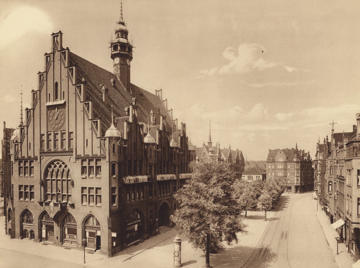 Det nye rådhus, Lindener Marktplatz, Hannover (s/h-foto) af German Photographer