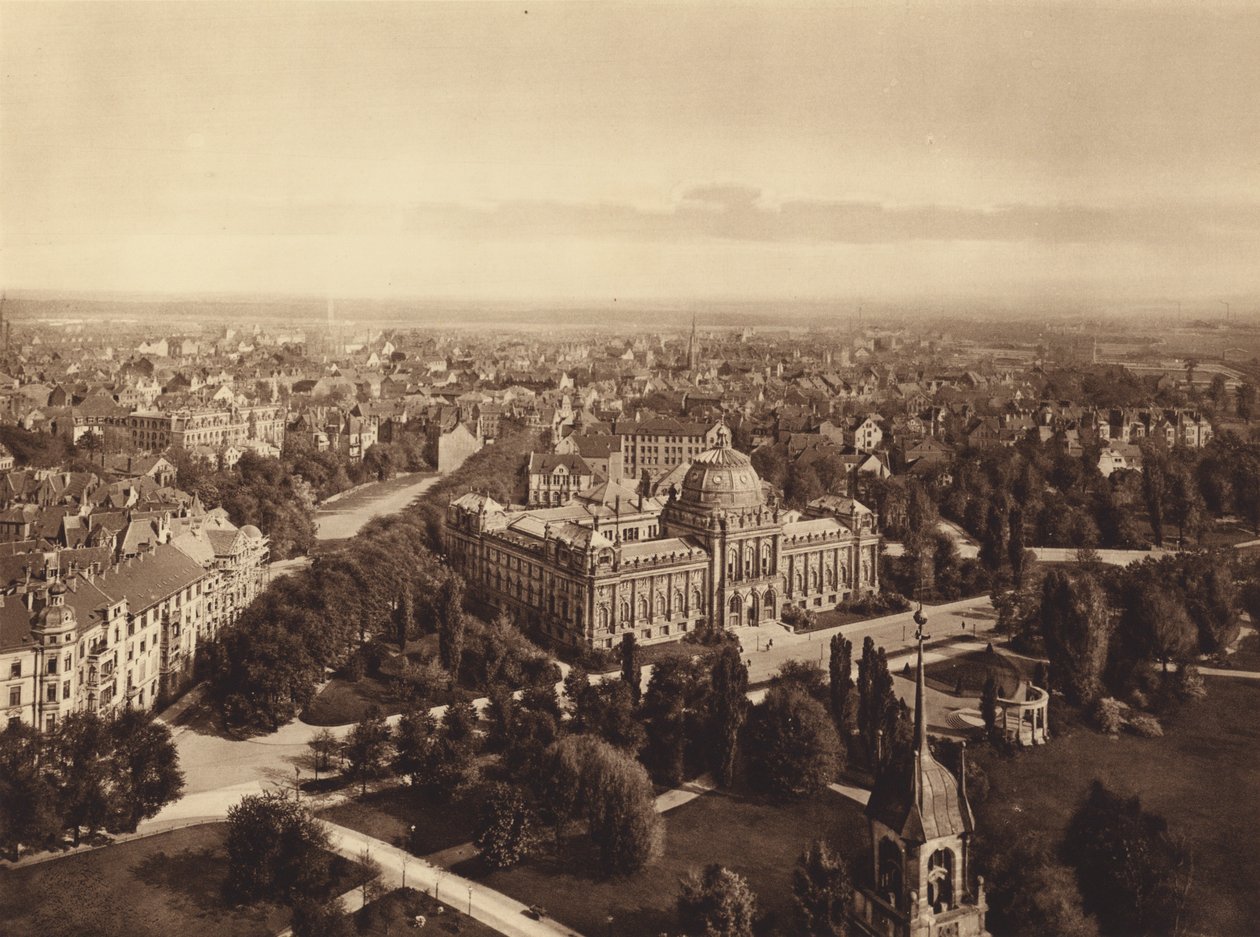 Udsigt over Hannover fra tårnet på det nye rådhus (s/h-foto) af German Photographer