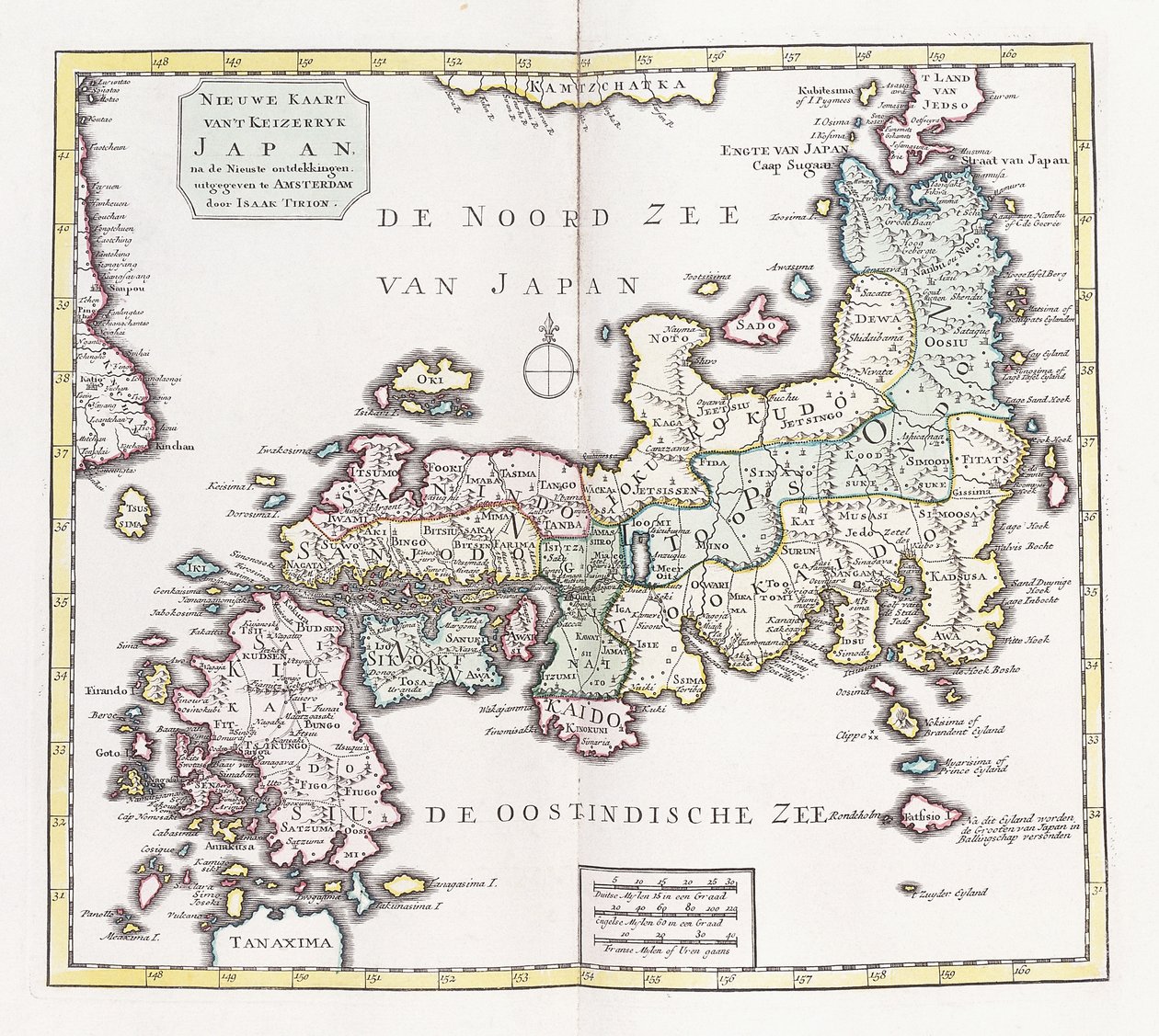 Et kort over Japan, 1769 af German School