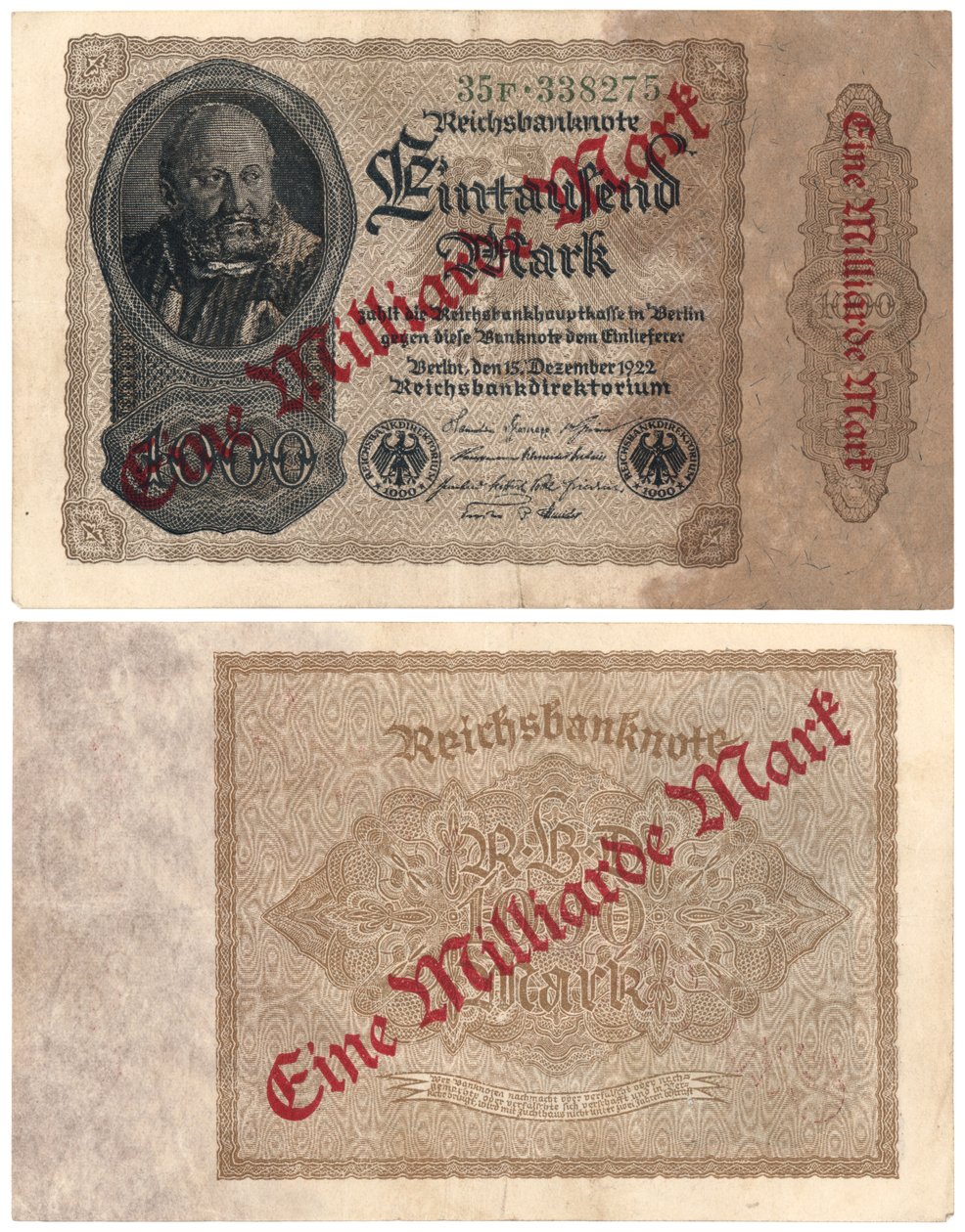 En en milliard mark seddel, 1922 af German School