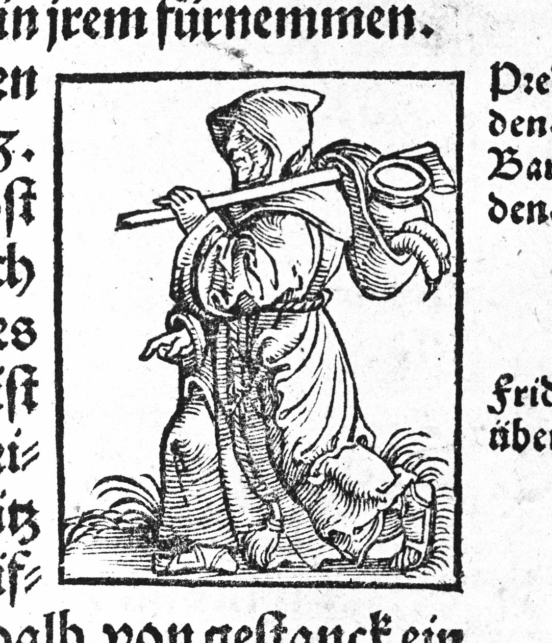 En pilgrim på vejen - i "The Noble Strict Best Fromen"", Johann Stumpff af German School