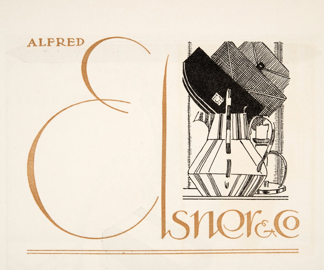 Annonce for Alfred Elsner & Co., fra Styl, pub.1922 (pochoir-tryk) af German School