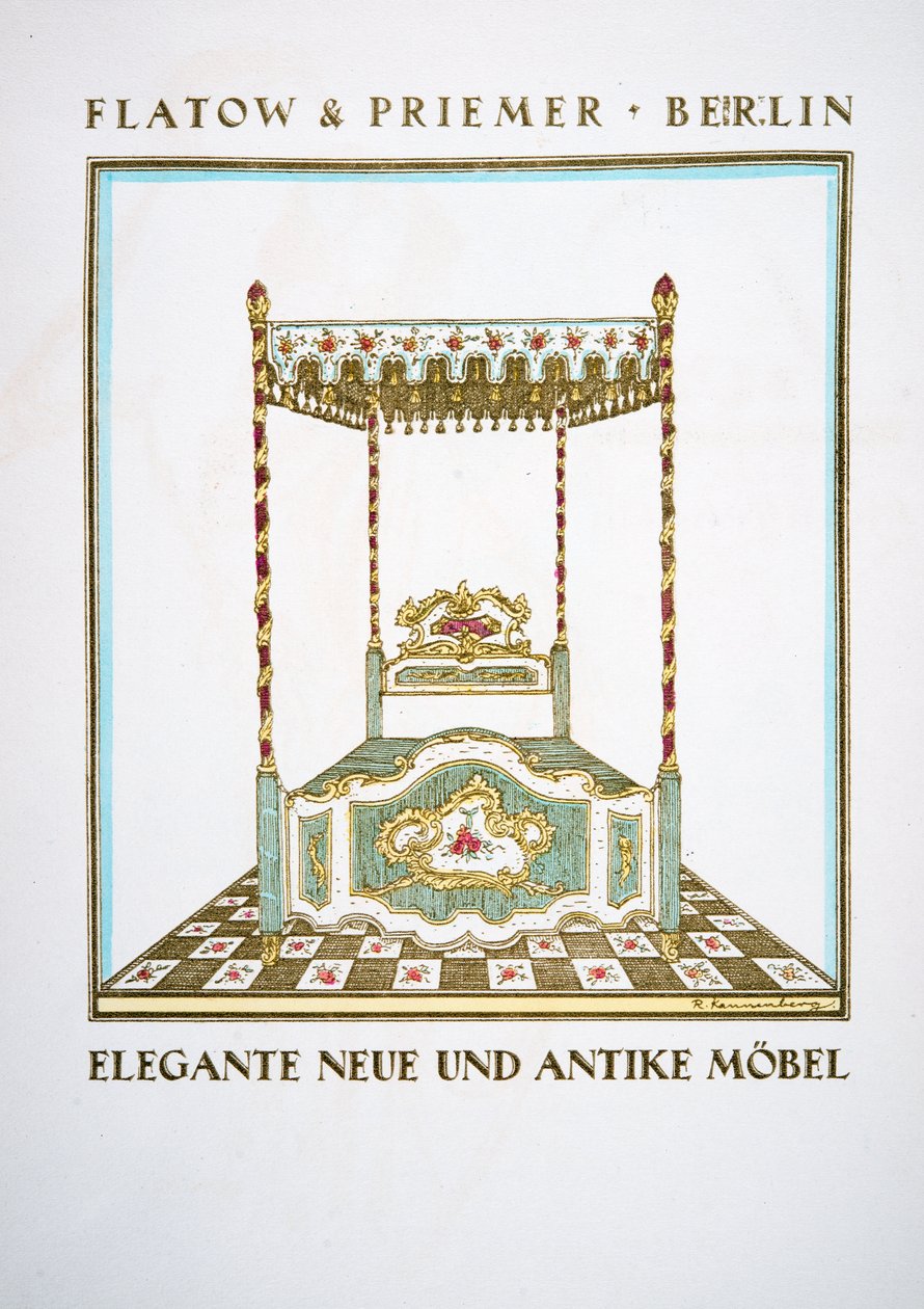Annonce for "Flatow & Priemer", fra Styl, pub.1922 (pochoir print) af German School