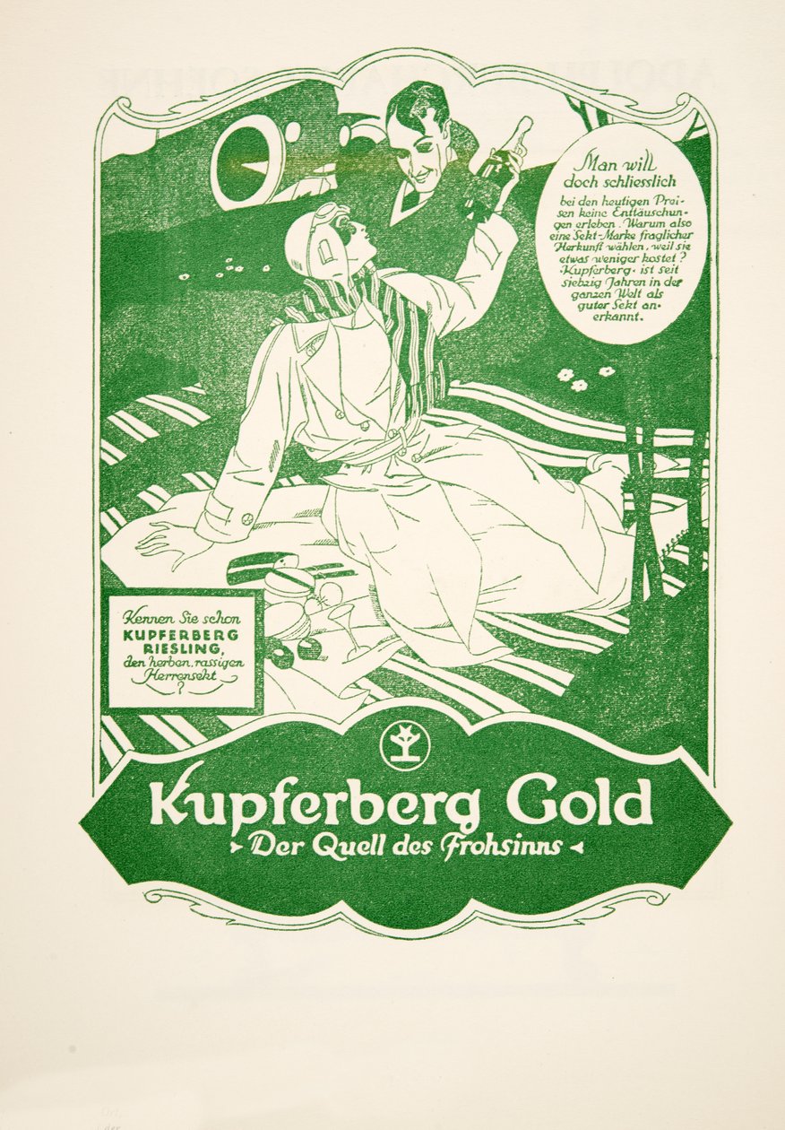 Annonce for Kupferberg Gold, fra Styl, pub.1922 (pochoir print) af German School