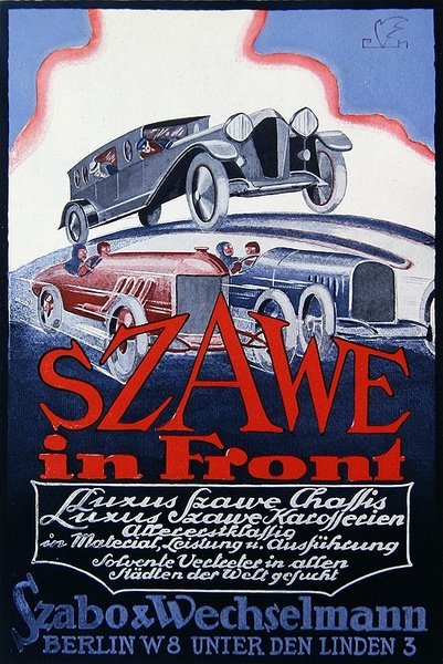 Annonce for Szawe Motor Cars, 1921 af German School