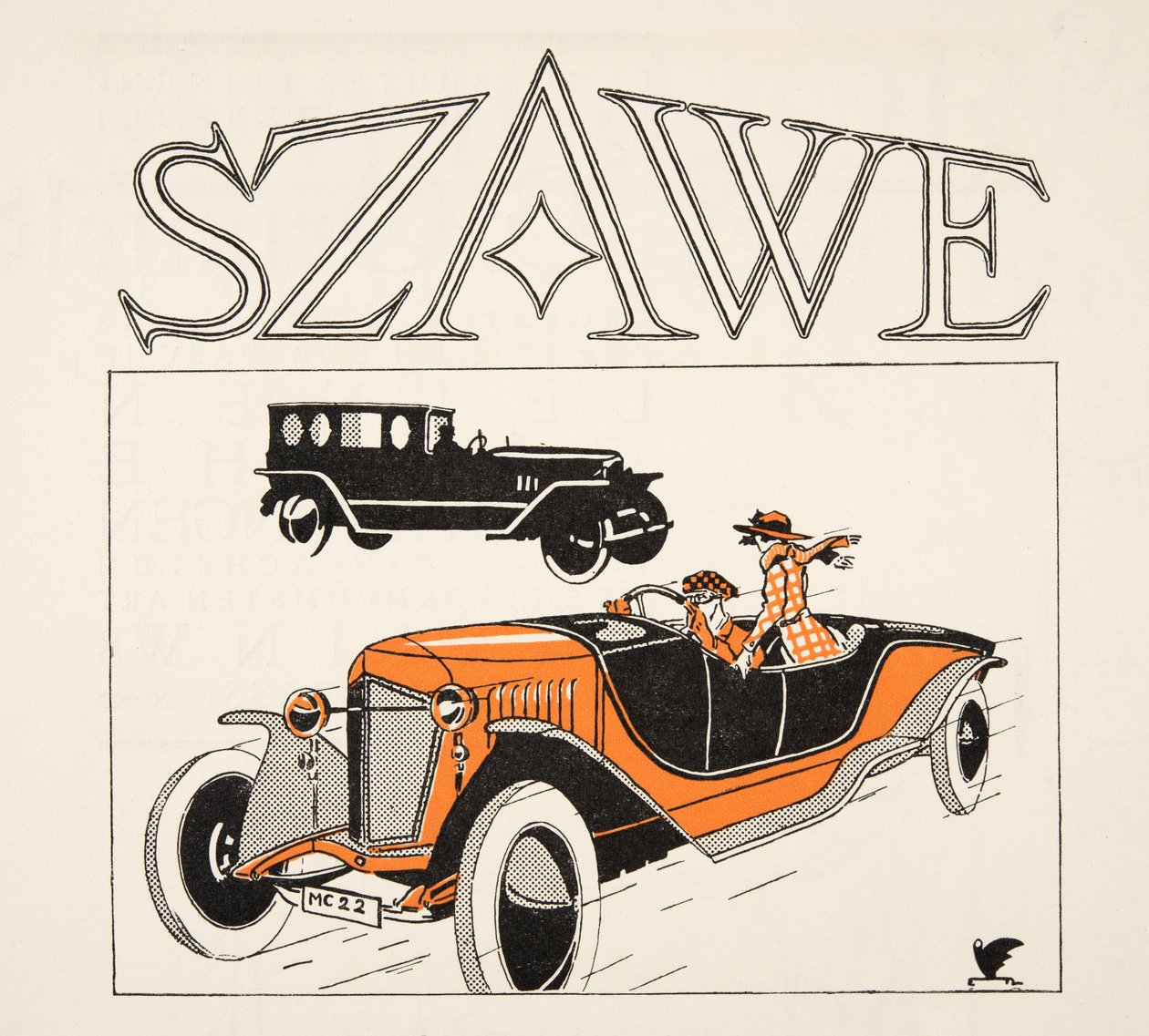 Annonce for Szawe, fra Styl, pub.1922 (pochoir print) af German School
