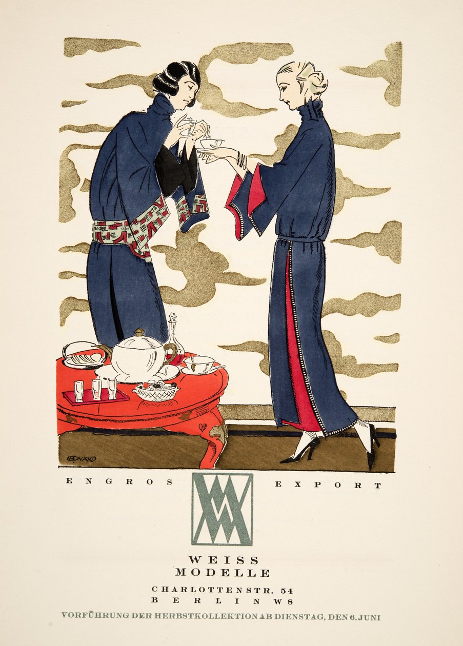 Annonce for "Weiss Modelle", fra Styl, pub.1922 (pochoir print) af German School