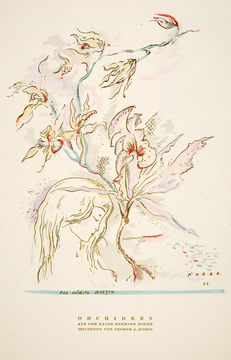 Reklame "Orchideen aus dem Hause Hermann Roth" fra Styl, pub.1922 (pochoir print) af German School