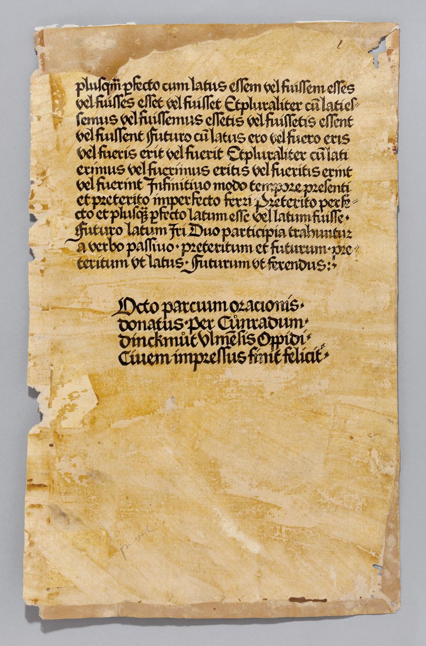 Ars Minor af Aelius Donatus, trykt af Konrad Dinckmut, Ulm, ca. 1476-80 (blokbog) af German School