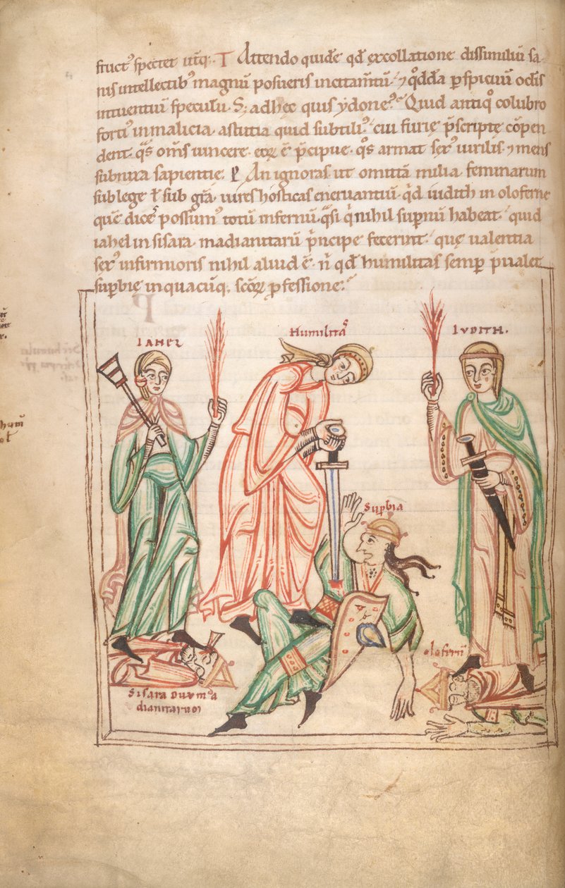 Arundel 44 f.34v, Ydmyghedens Sejr (vellum) af German School
