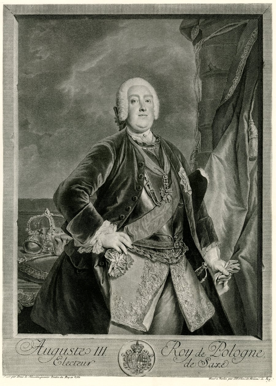 Augustus III (1696-1763) konge af Polen (fototype) af German School