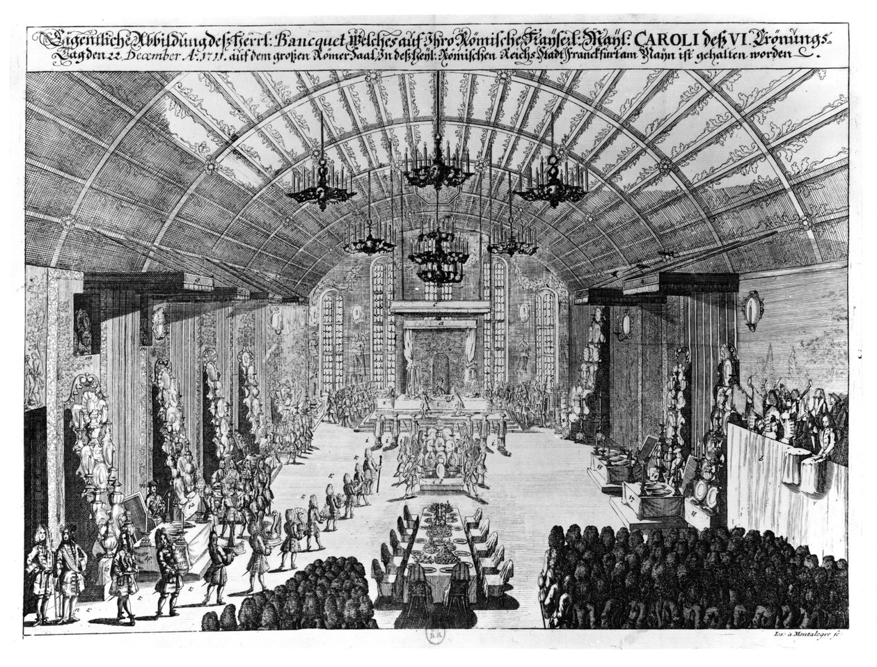 Banket i Romer Hall i Frankfurt-am-Main til ære for kroningen af Charles VI (1685-1740) den 22. december 1711 af German School