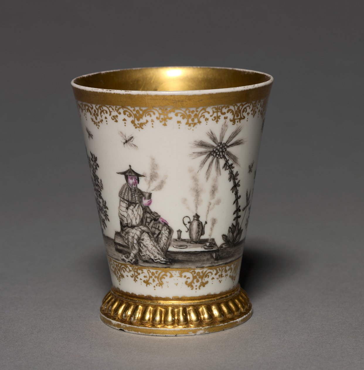 Bægerglas, fabrikant Meissen Porcelænsfabrik, Tyskland, før 1720 (porcelæn, indvendigt forgyldt) af German School