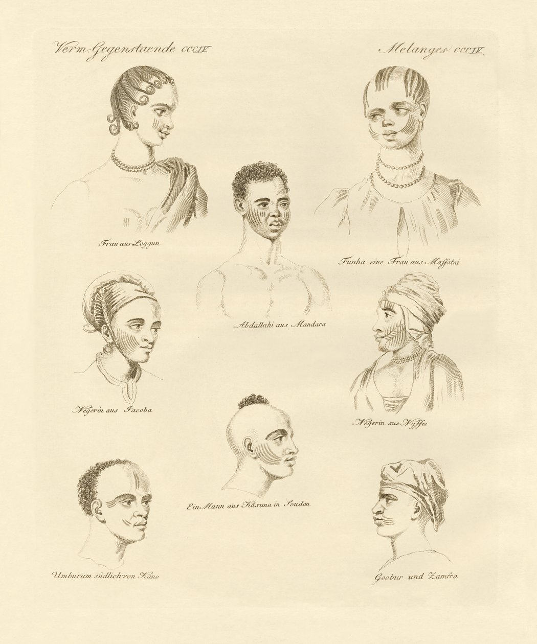Blacks stamme midt i Afrika (farvet indgravering) af German School