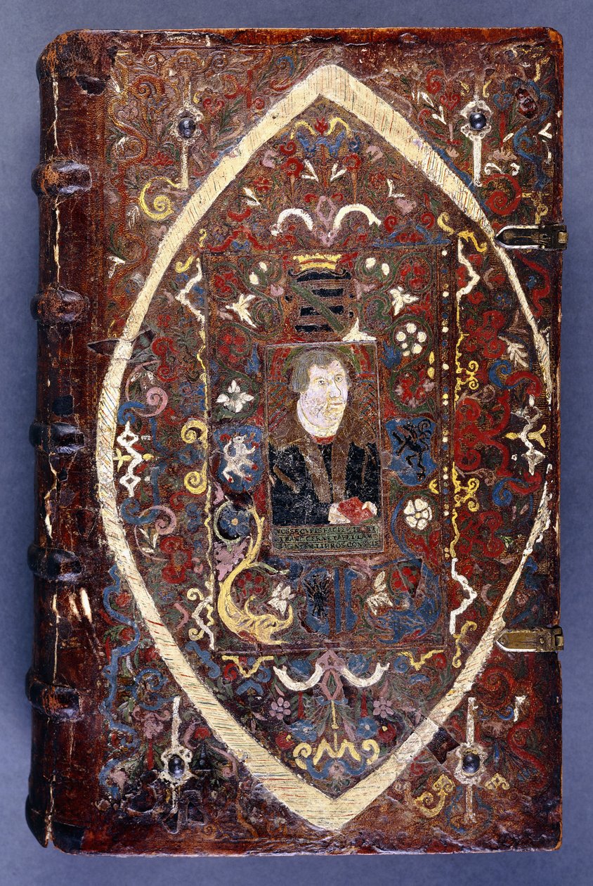 Bogomslag med et portræt af Martin Luther (1483-1546) af German School