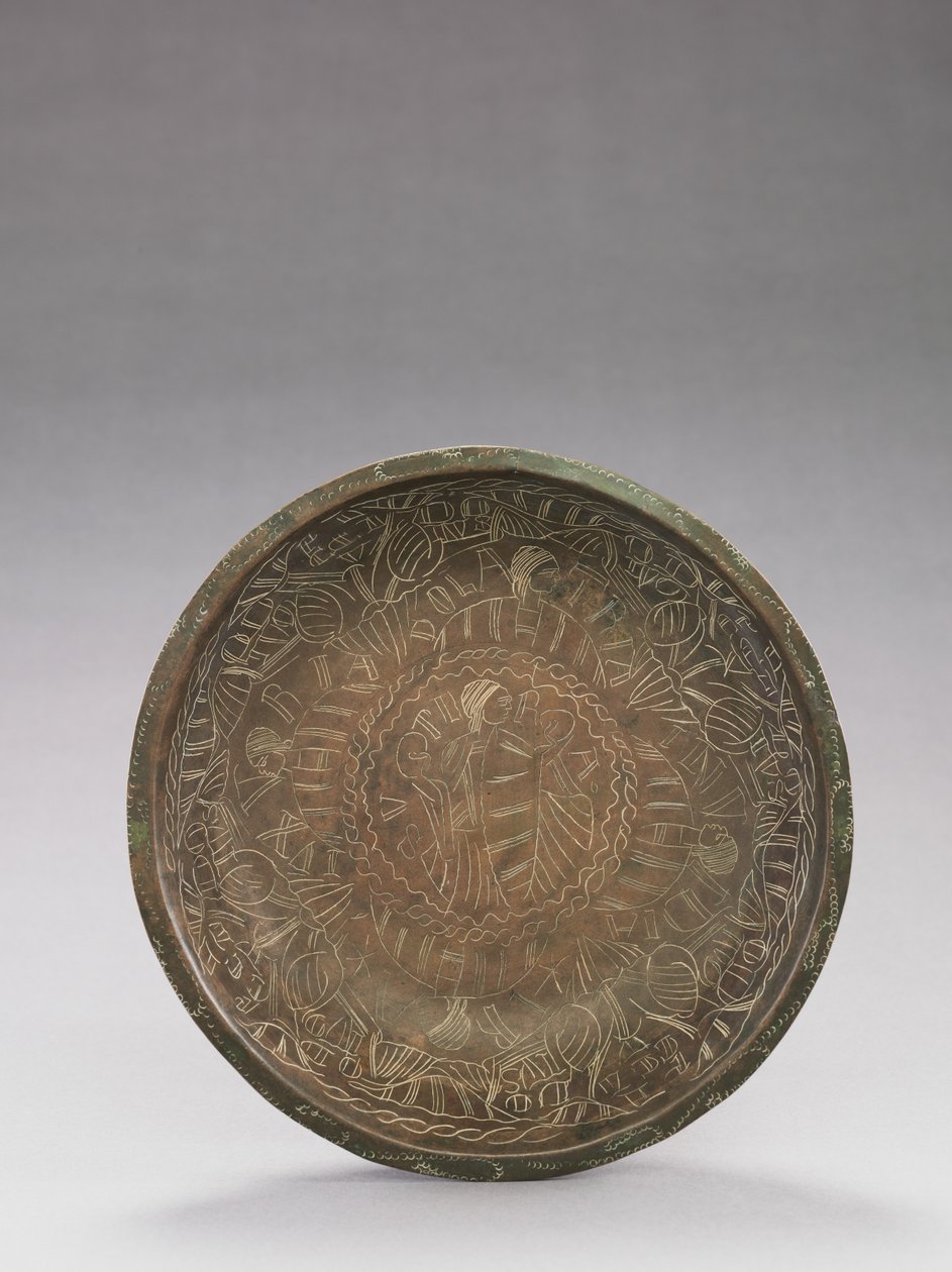 Skål med graverede figurer af laster, 1150-1200 af German School