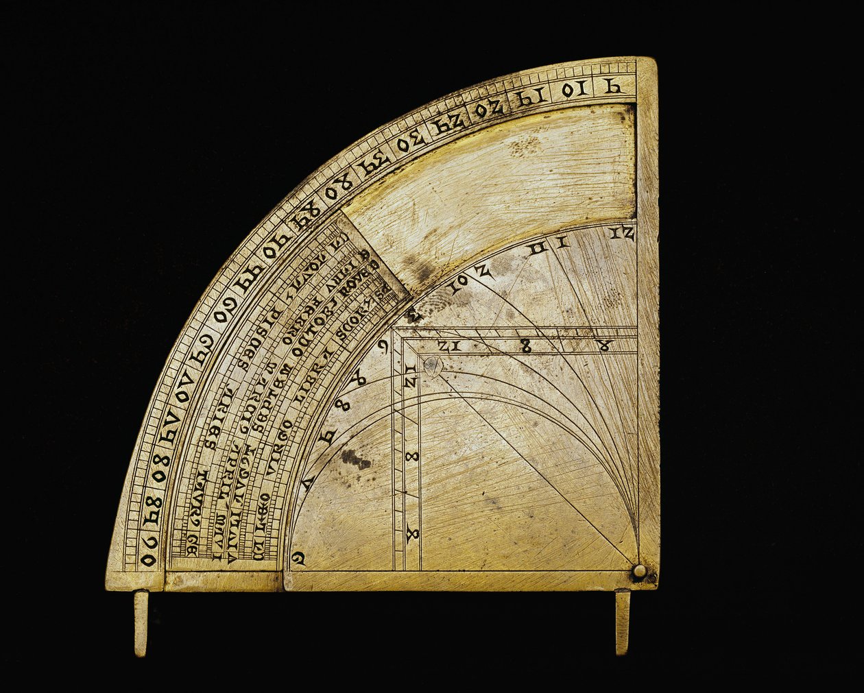 Messingskive med skyder lavet i Tyskland. Radius størrelse 12,2 cm. Firenze fra det 14. århundrede, institut og museum for videnskabshistorie af German School