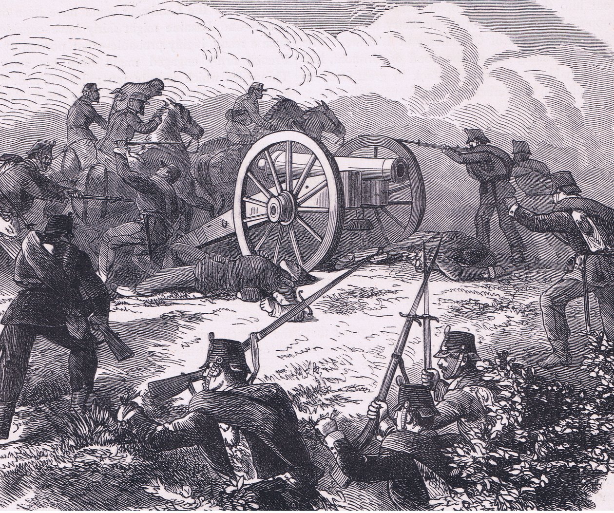 Capture of a field gun, Cassells History of the War between France and Germany udgivet af Cassell and Company Limited, ca. 1890 (litho) af German School