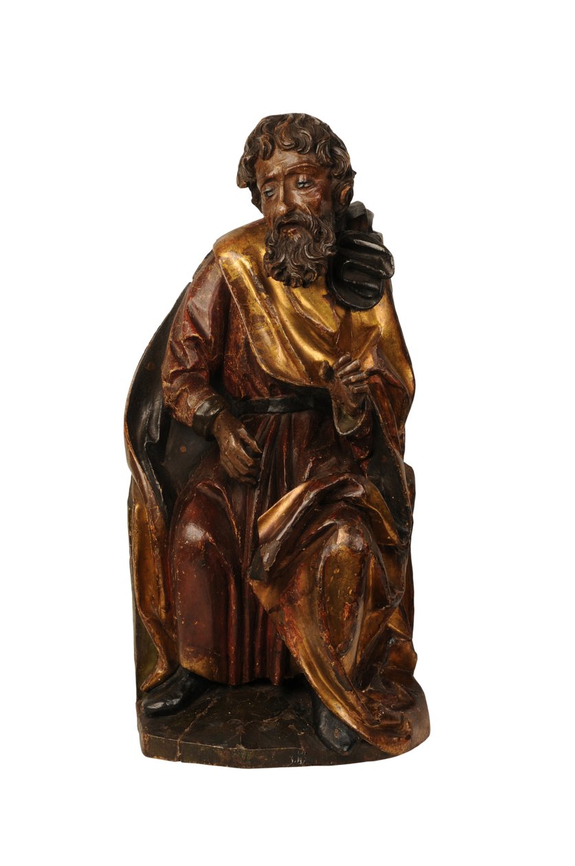 Udskåret kalktræskulptur af en profet, Schwabisk ca. 1500 (kalktræ) af German School