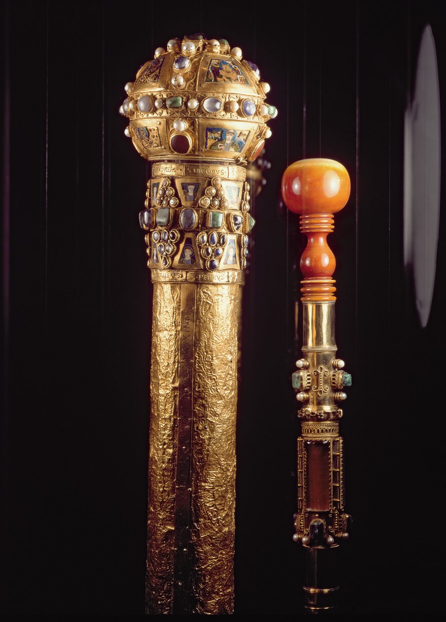 Etui og monteret fragment af St. Peters stav, ca. 980 (guld og emalje) af German School