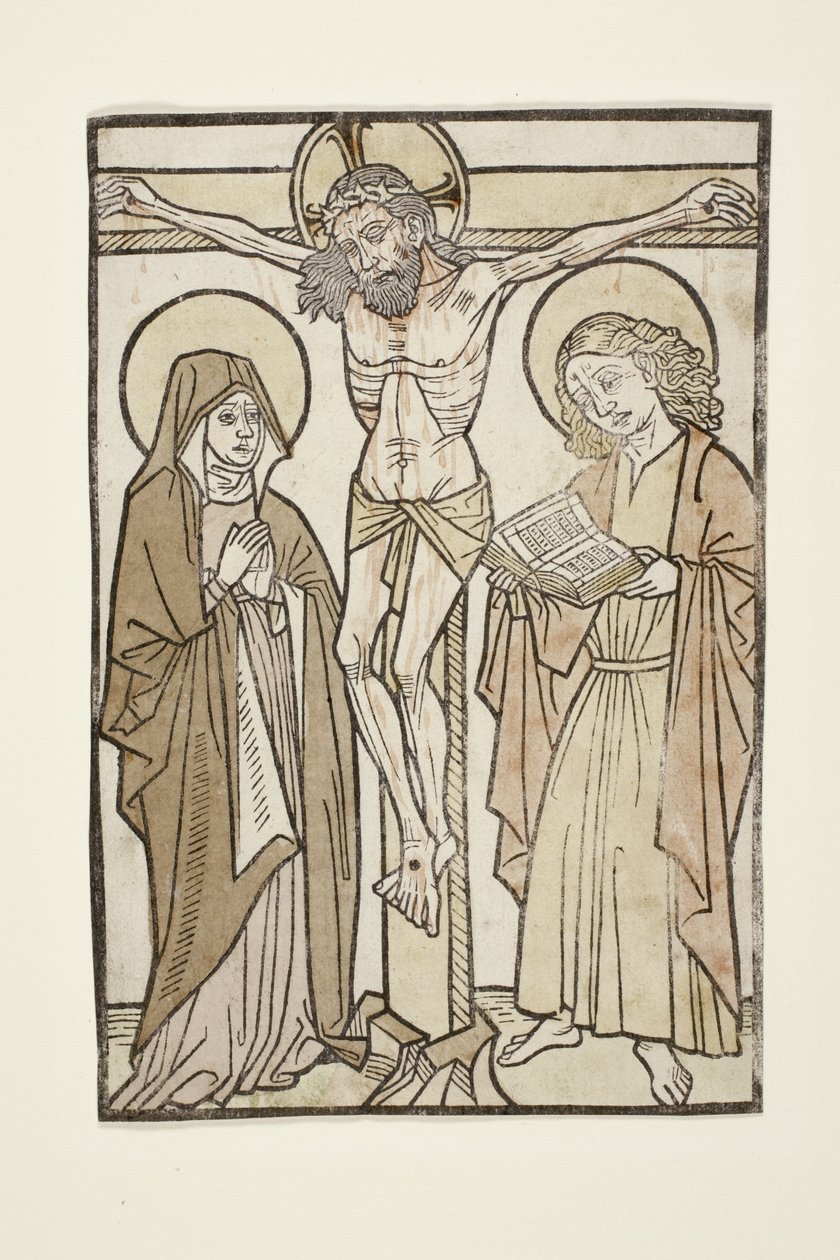 Kristus på korset mellem Maria og Johannes, 1460-70 af German School