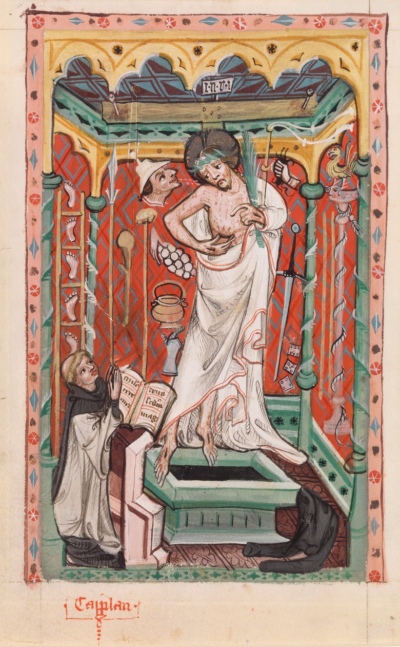 Kristus med Arma Christi (wc på vellum) af German School