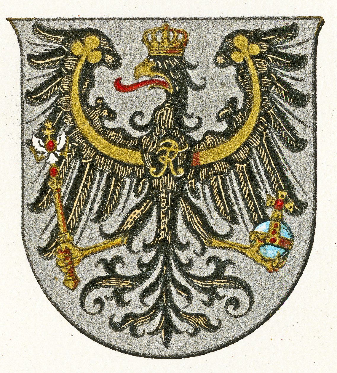 Våbenskjold fra Kongeriget Preussen og senere provinsen Østpreussen, ca. 1898 af German School