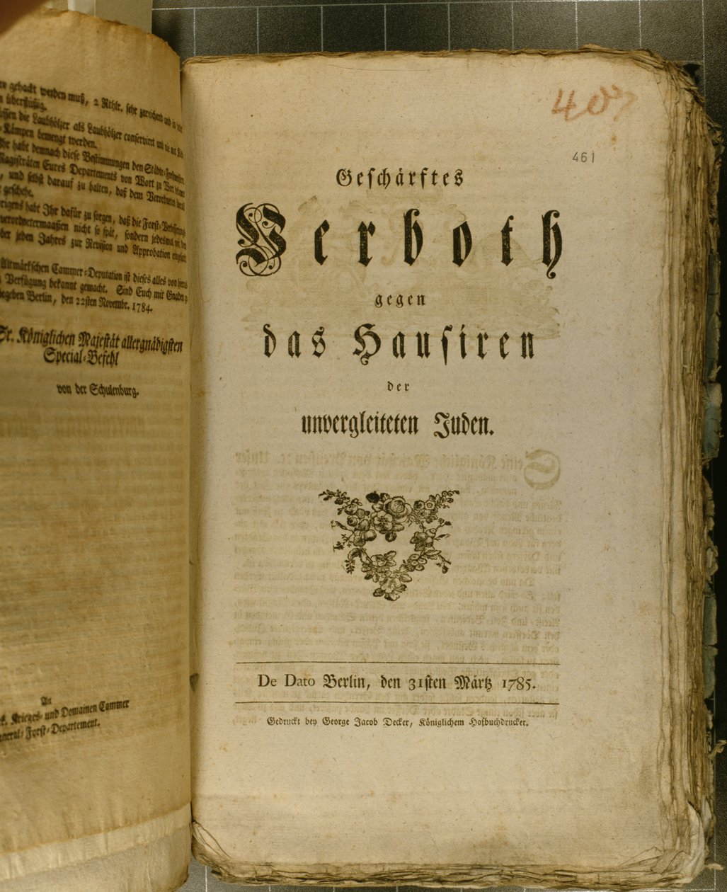 Proceskodeks fra 1776 (print) af German School