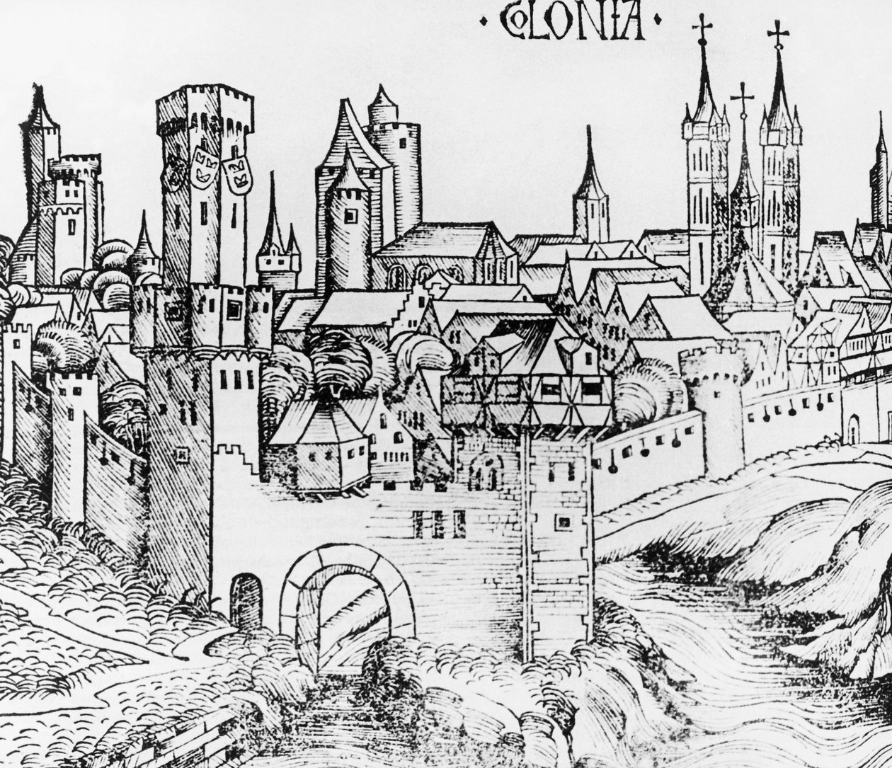 Köln, træsnit, Tyskland af German School