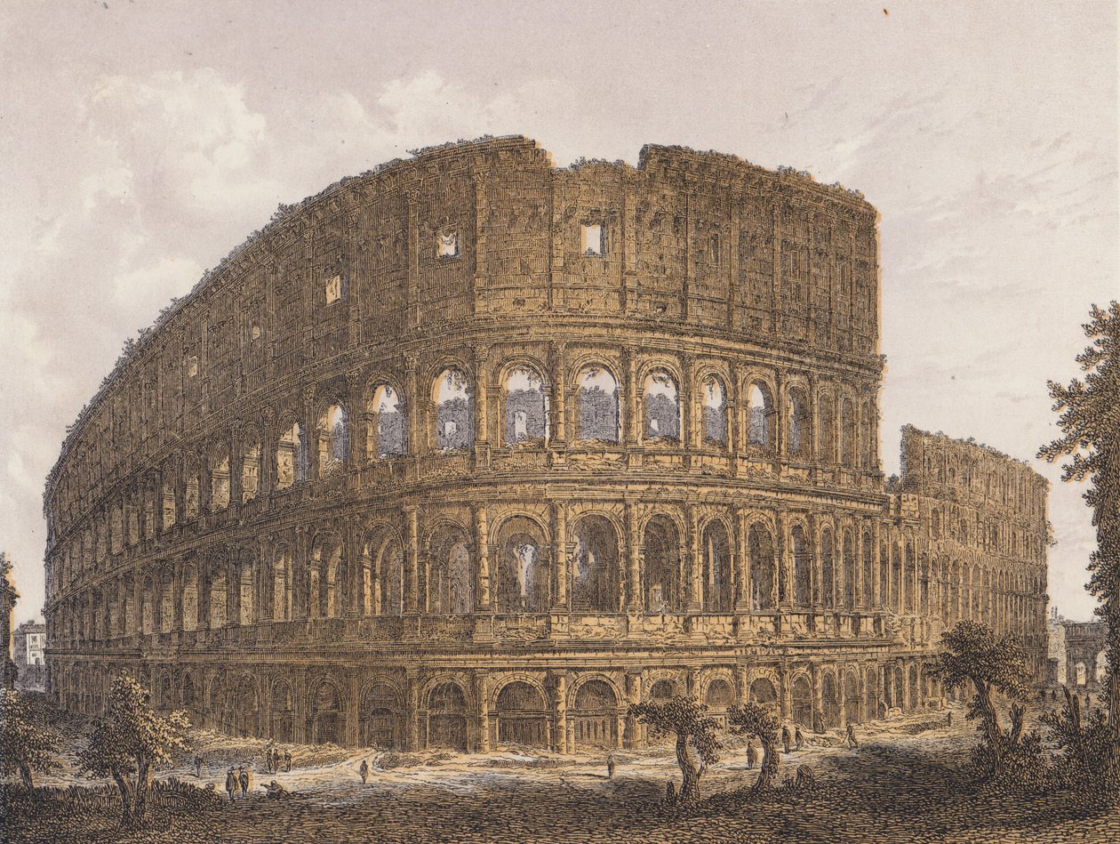 Colosseum, Rom (farvelitografi) af German School