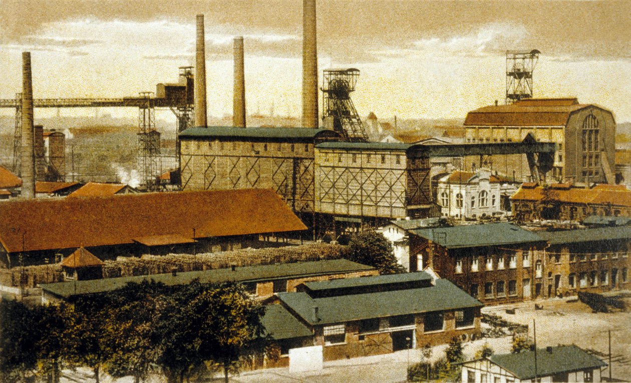 Concordia kulmine, Oberhausen, Tyskland (farvegravering) af German School