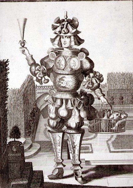 Kostume for en forhandler af glas og porcelæn, udgivet af Gerard Valck (1651/2-1726) ca. 1690 (stik) af German School