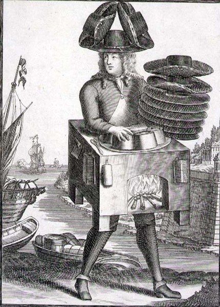 Kostume til en hattemager, pub. af Gerard Valck (1651/2-1726) ca. 1690 (gravering) af German School