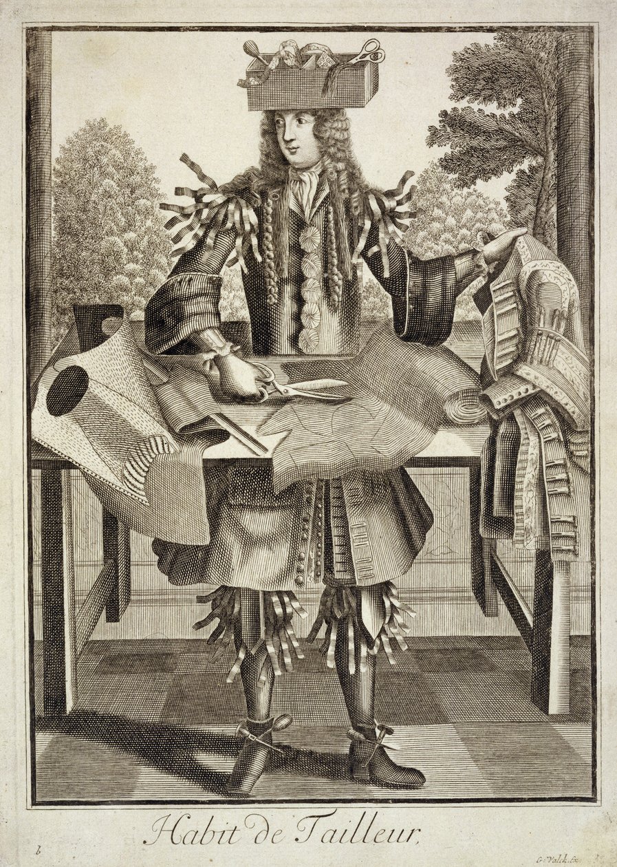 Kostume til en skrædder, pub. af Gerard Valck (16512-1726) c.1690 af German School