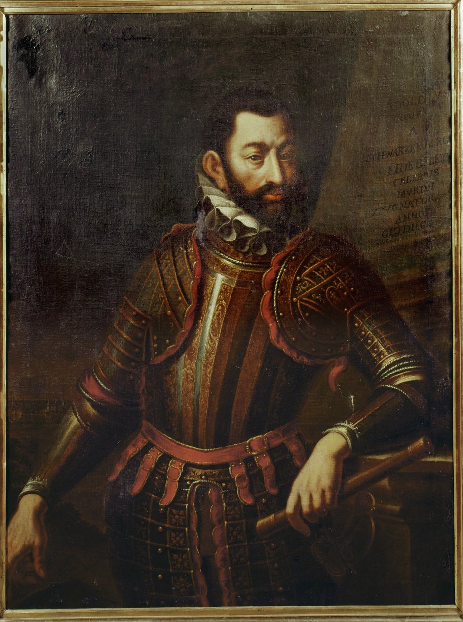 Grev Adolf Schwarzenberg, som generobrede fæstningen Gyoer i Ungarn fra tyrkerne i 1594 ... af German School