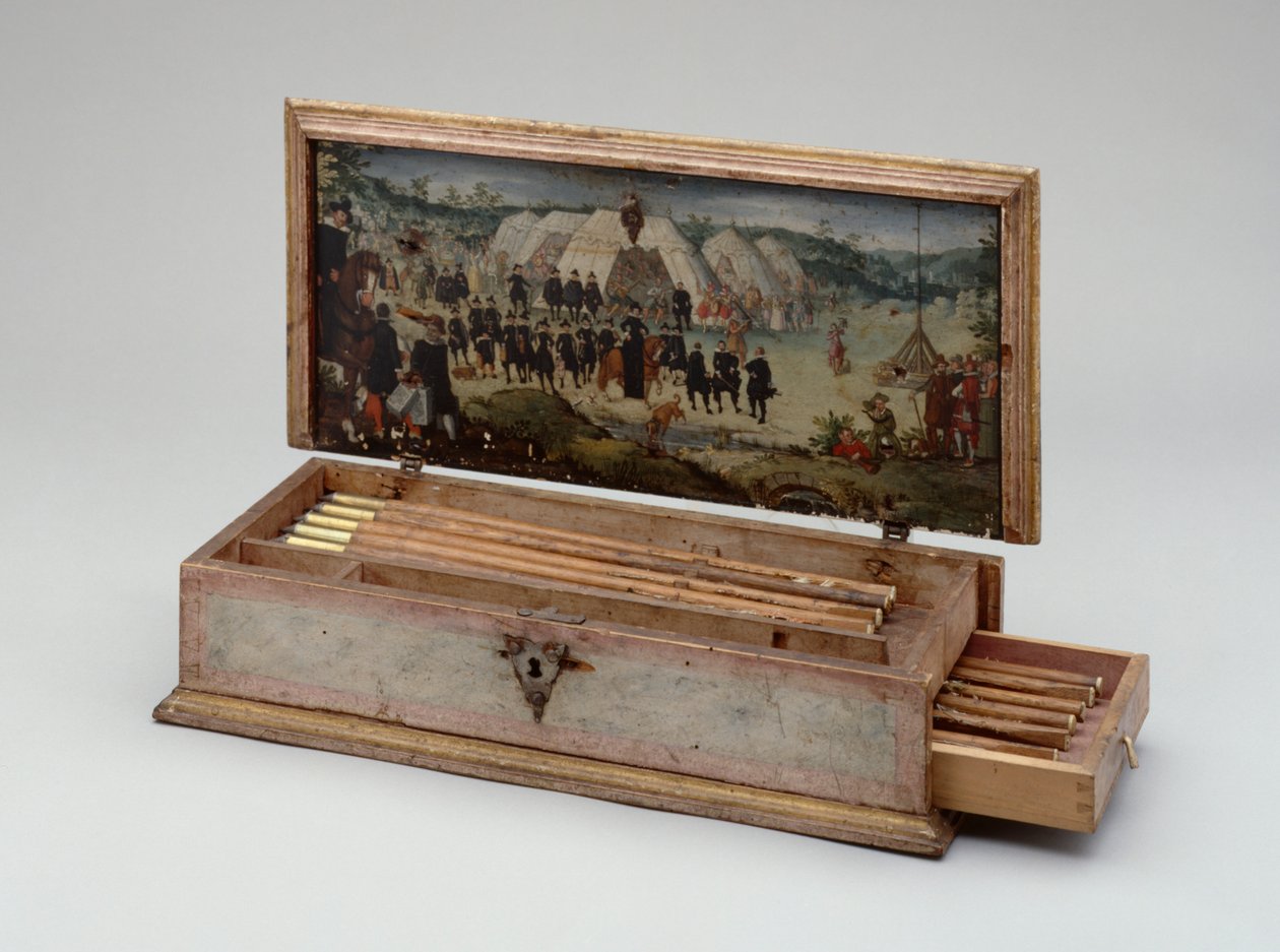 Armbrøstboltekasse tilhørende Prins Otto von Hesse, 1615 (malet træ) (se også 312141-43) af German School