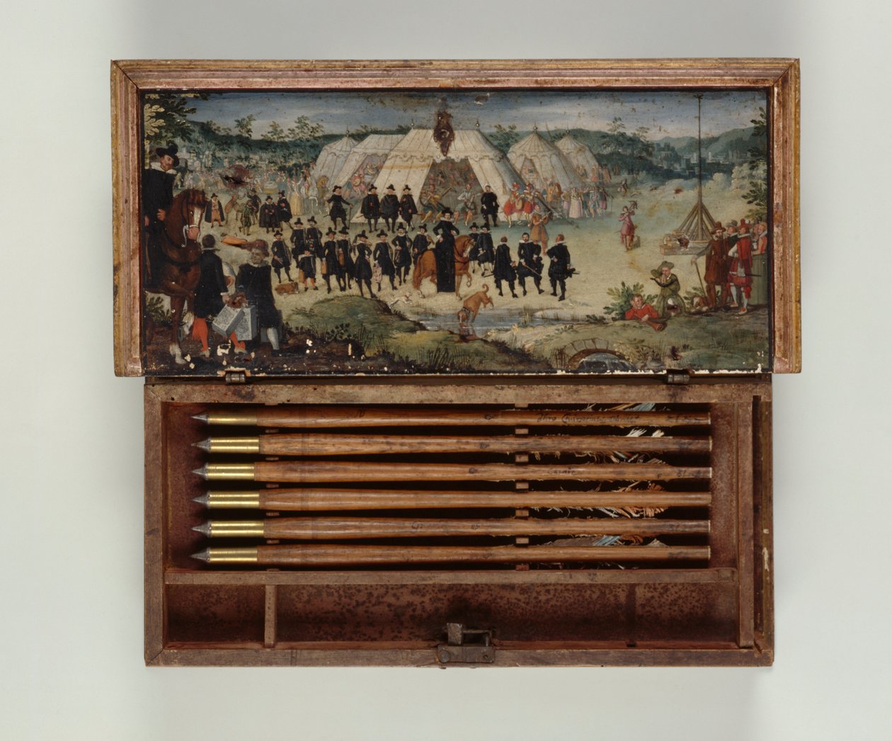 Armbrøstboltekasse tilhørende Prins Otto von Hesse, 1615 (malet træ) (se også 312140-312143) af German School