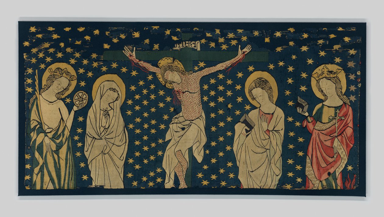 Korsfæstelse, lavet i Konstanz, ca. 1325-50 (linned, uld og silke) af German School
