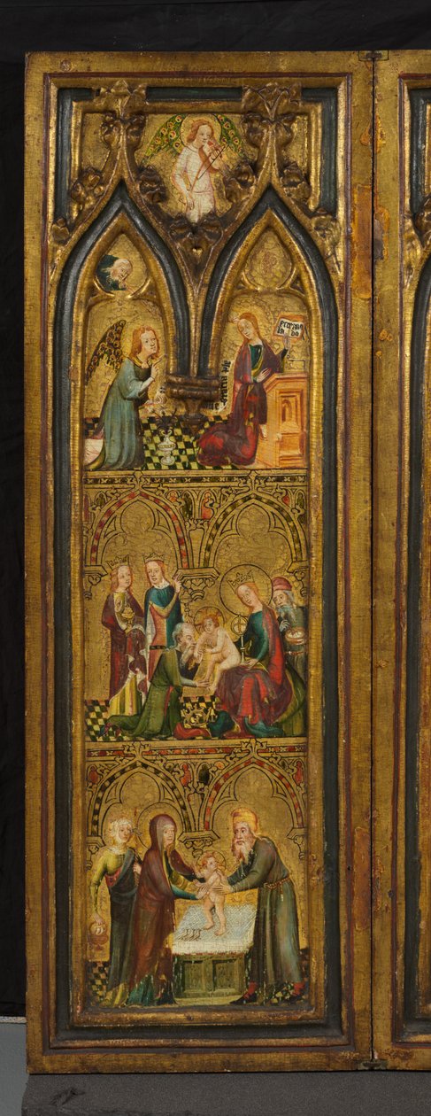 Korsfæstelsestriptykon (tidligere kendt som Estouteville Triptykon) (venstre fløj), ca. 1374 (tempera på panel) af German School