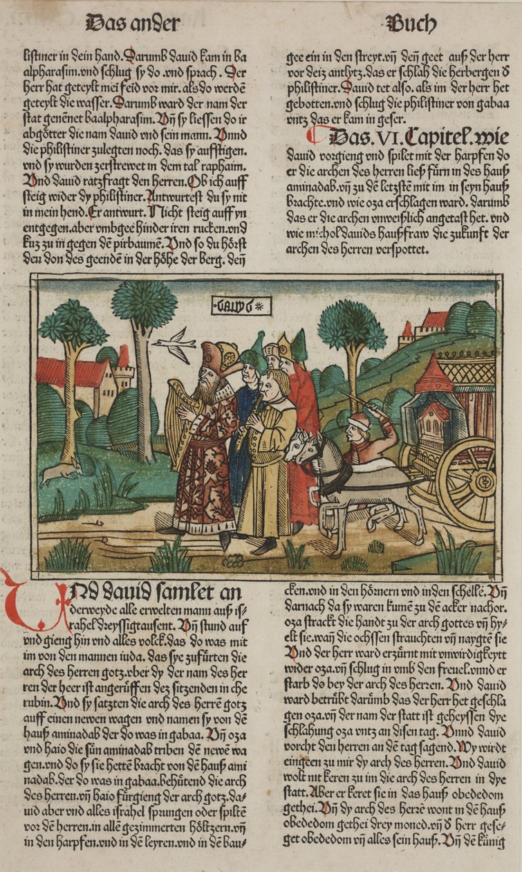 David og Pagtens Ark, slutningen af det 15. århundrede (håndfarvet træsnit) af German School