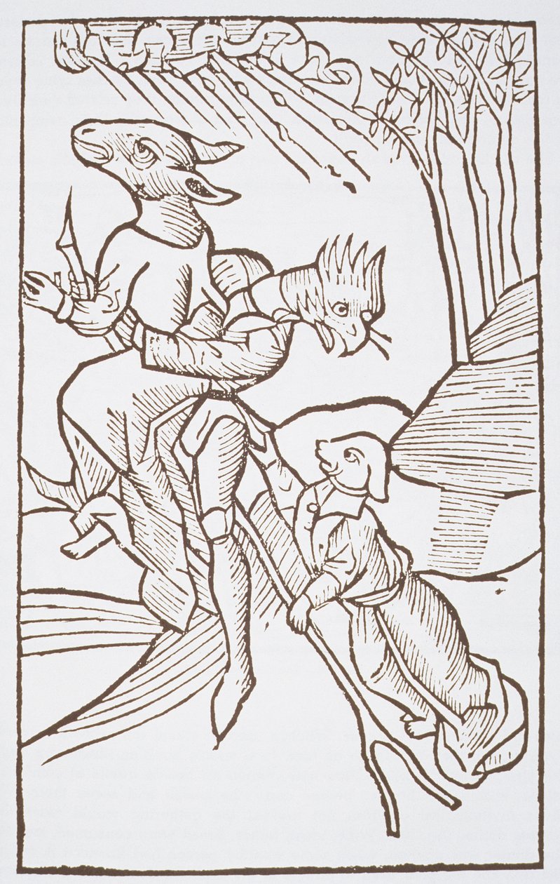 Afgang til sabbatten, kopi af en illustration fra Von den Unholden oder Hexen af Ulrich Molior, Constanz 1489, brugt i en magihistorie, udgivet sent i det 19. århundrede af German School