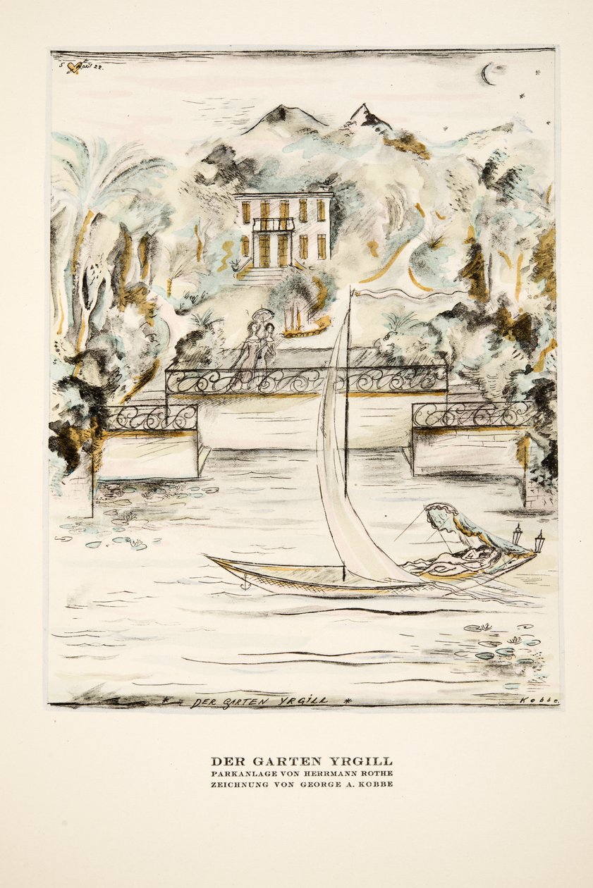 Der Garten Yrgill, fra Styl, pub.1922 (pochoir print) af German School