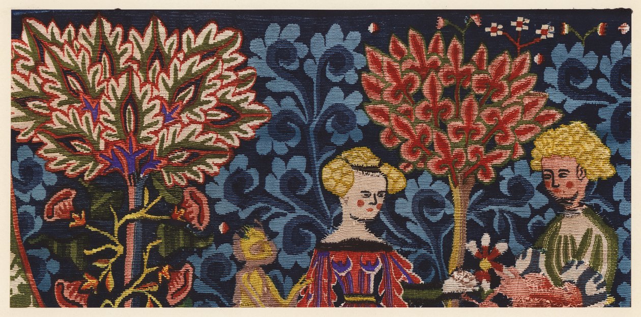 Detalje fra The Orchard of Love, billedtæppe fra Alsace af German School