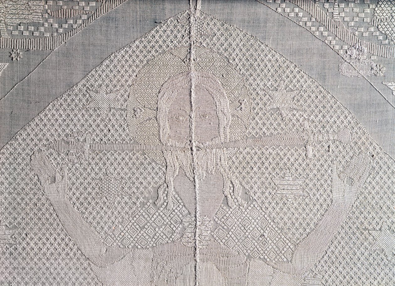Detalje af en alterklæde med Kristus af Apokalypsen, anden halvdel af det 14. århundrede (linned) af German School