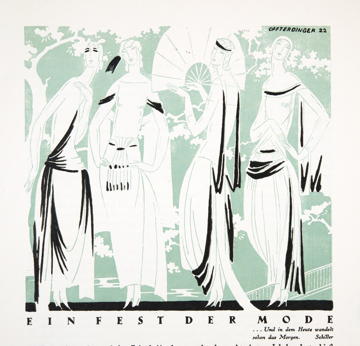 Ein Fest der Mode, fra Styl, pub.1922 (pochoir print) af German School
