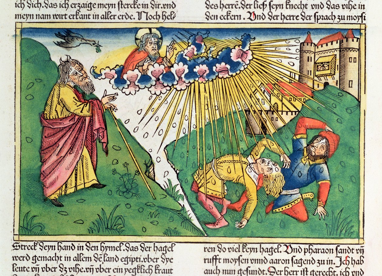 Exodus 9 13-35 De syv plager i Egypten: Moses og pesten af hagl og lyn, fra 