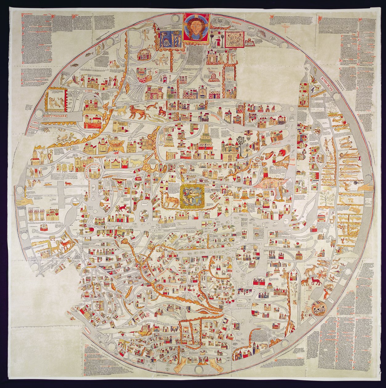 Faksimile-kopi af "Ebstorf Mappamundi", lavet til klosteret i Ebstorf, nær Luneberg, ca. 1339 (tryk) af German School