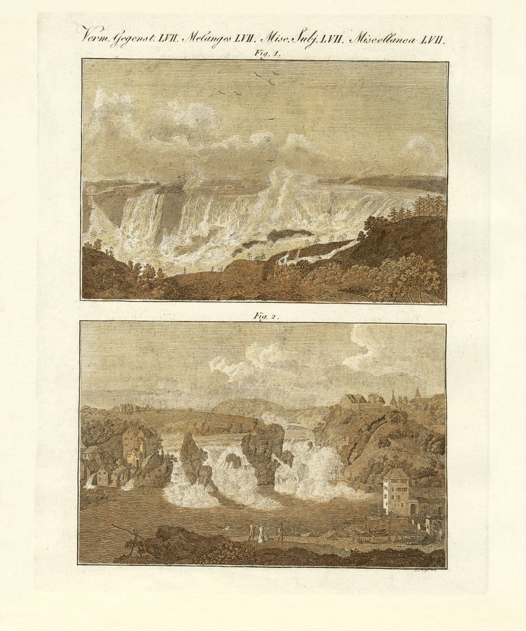 Falls (farvet gravering) af German School